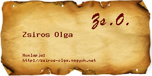 Zsiros Olga névjegykártya
